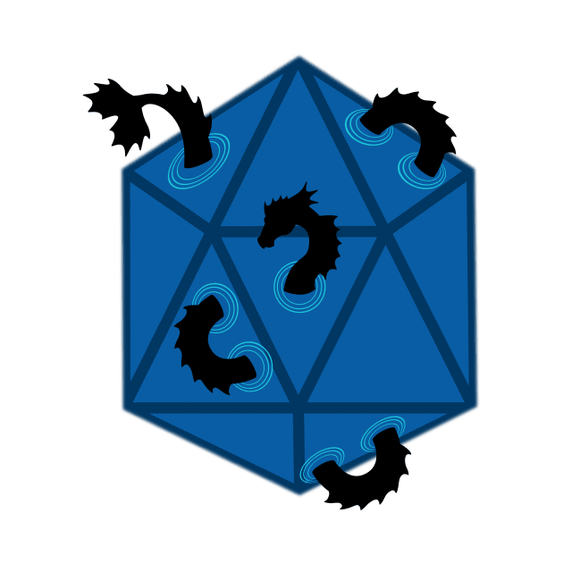 Roleplaying game sea serpent emerges from dice by IndoorFeats