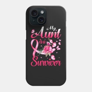 My Aunt Is A Survivor Butterfly Breast Cancer Awareness Phone Case