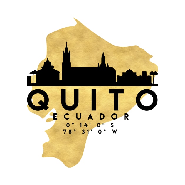 Quito Ecuador Skyline Map Art by deificusArt