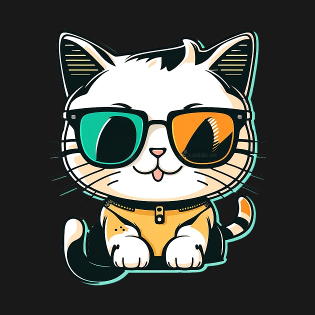 Cat wearing sunglasses cool by ramith-concept