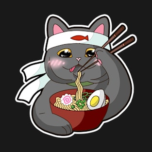 british cat and japanese ramen T-Shirt