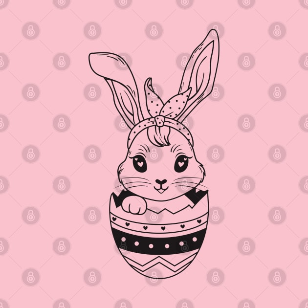 Cute Easter Egg Bunny by pmuirart