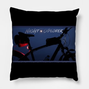 Bicycle Night Explorer for bicycle lovers Pillow