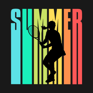 US Open Colorful Tennis Player Summer Silhouette T-Shirt