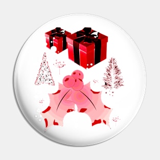 Red Christmas Gifts Pin