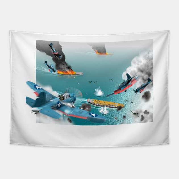 Battle of Midway, World War II, 1942 (C017/7257) Tapestry by SciencePhoto