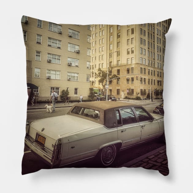 Cadillac in Manhattan, New York City Pillow by eleonoraingrid
