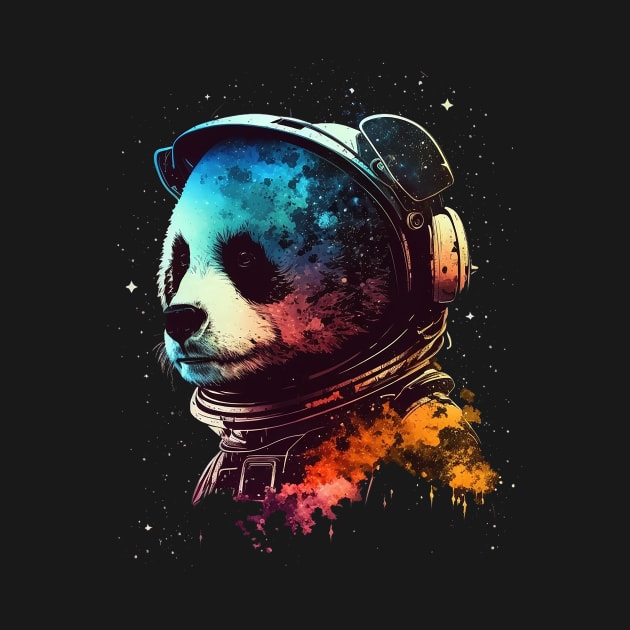 space panda by a cat cooking