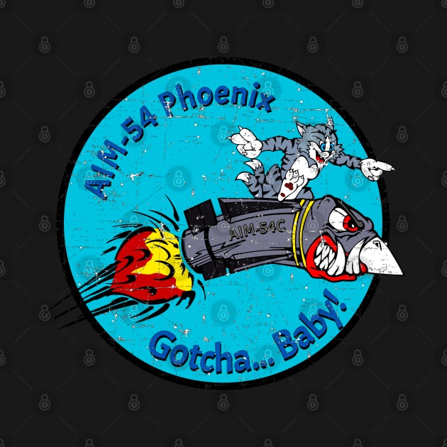 F-14 Tomcat - AIM-54 Phoenix Gotcha... Baby! Blue Grunge Style by TomcatGypsy