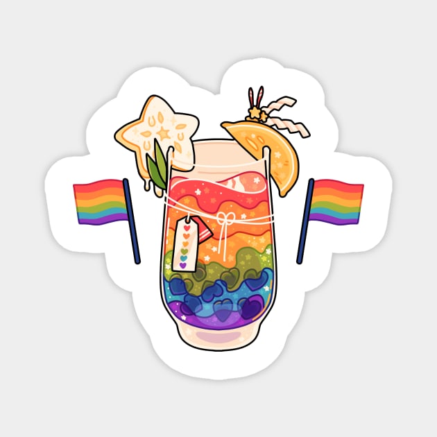 Rainbow Drink Magnet by Lemonscribs