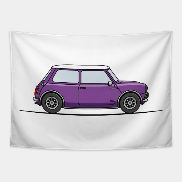 Classic Mini Cooper - Purple Tapestry by JingleSnitch