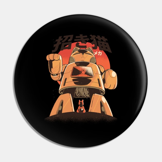 Catmecha Retro Japan Robot Cat Japanese Pin by wbdesignz