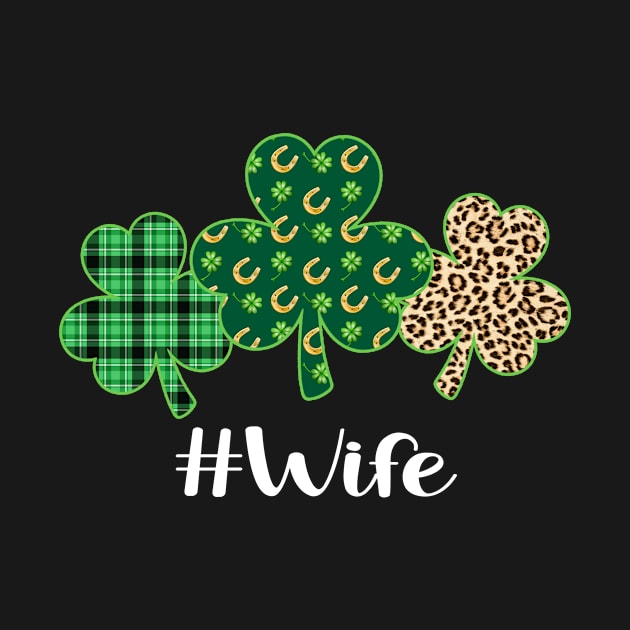 Funny Patrick Shamrock Wife Leopard Plaid Green Pattern by Maccita