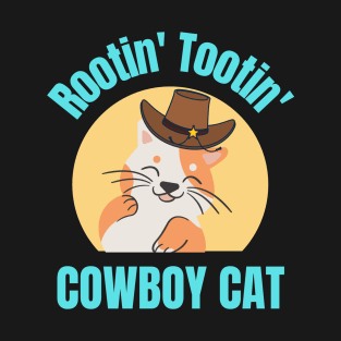 Rootin Tootin Cowboy Cat Feline Funny Cute Kitty Kitten Country Hat Lovers T-Shirt