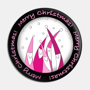 Retro Vintage Pink Santa Claus - Merry Christmas! Pin