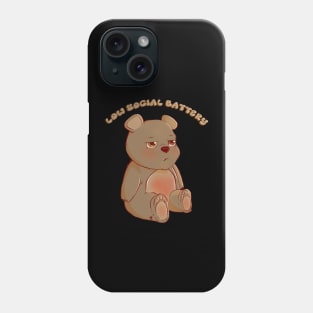 Low Social Battery| Kawaai | cute Bear Phone Case