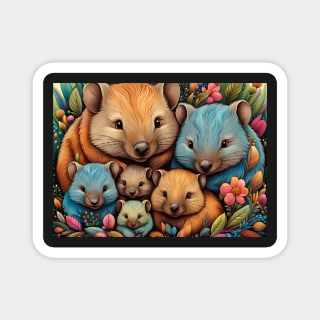 A cute Wombat family Magnet by J7Simpson