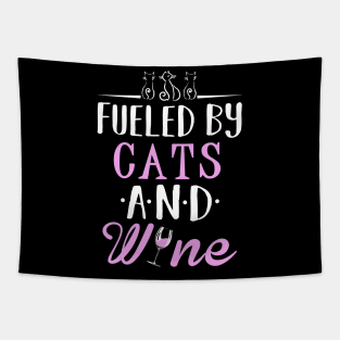 Fueled by Cats and Wine Tapestry