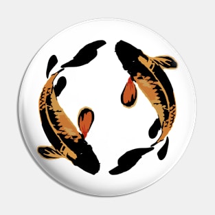 KOI FISH IN BLACK YELLOW BODY COLOR Pin