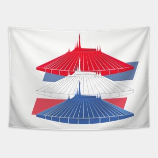 Space Mountain - Fourth of July - Red White and Blue Tapestry