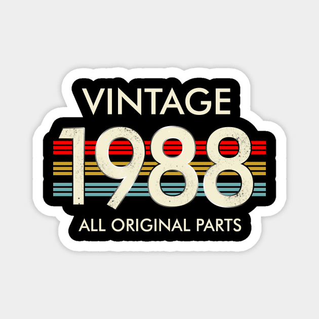 Vintage 1988 All Original Parts Magnet by louismcfarland