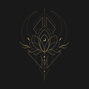 Geometric Lotus Flower 3 / Gold-ish Version T-Shirt