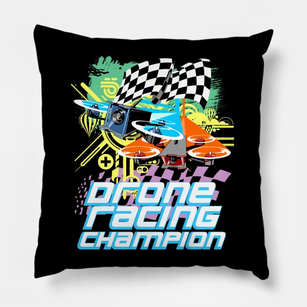 Drone Racing Champion Pillow by Styleuniversal