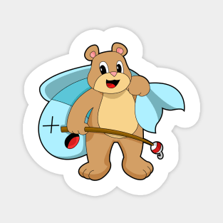 Bear Fishing Fishing rod Magnet