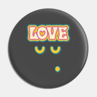 Love, Retro Love Text, Cute Gift Idea For Valentine Pin