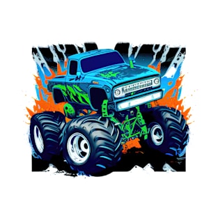 Monster truck green and blue T-Shirt