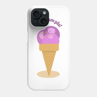 ice cream please purple scoop in cone Phone Case