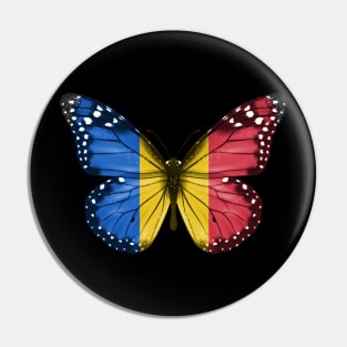 Chadian Flag  Butterfly - Gift for Chadian From Chad Pin