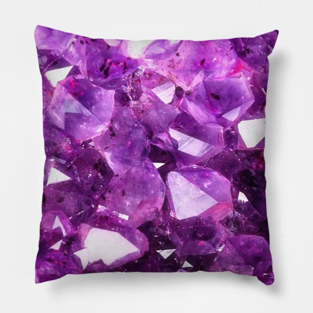 Purple Amethyst Geode Crystal Pillow by NewburyBoutique