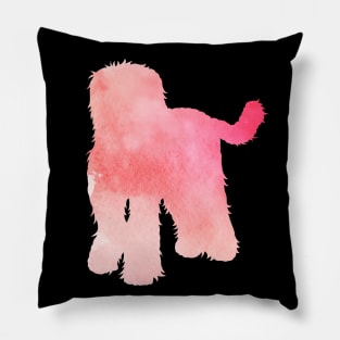 Pink Goldendoodle / Labradoodle Silhouette Pillow