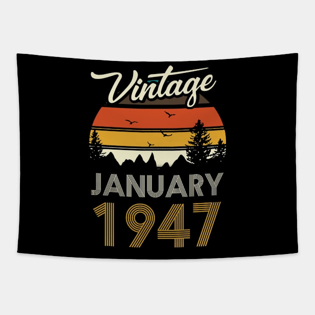 1947 - Vintage January Birthday Gift Shirt Tapestry by ReneeCummings