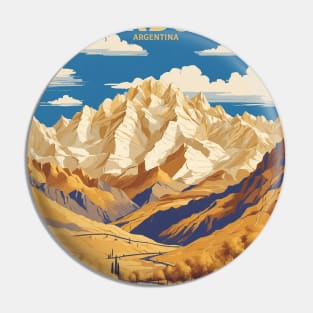 Mendoza Argentina Vintage Tourism Poster Pin