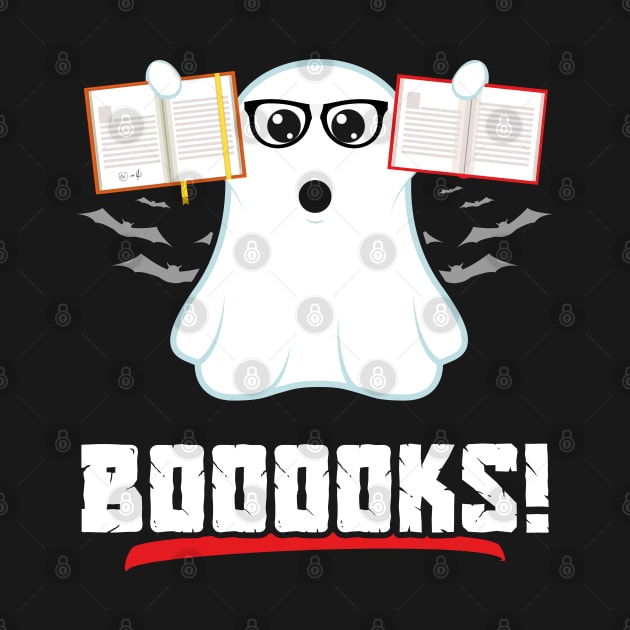 Booooks Boo Ghost Reading Book Library Funny Halloween by trendingoriginals