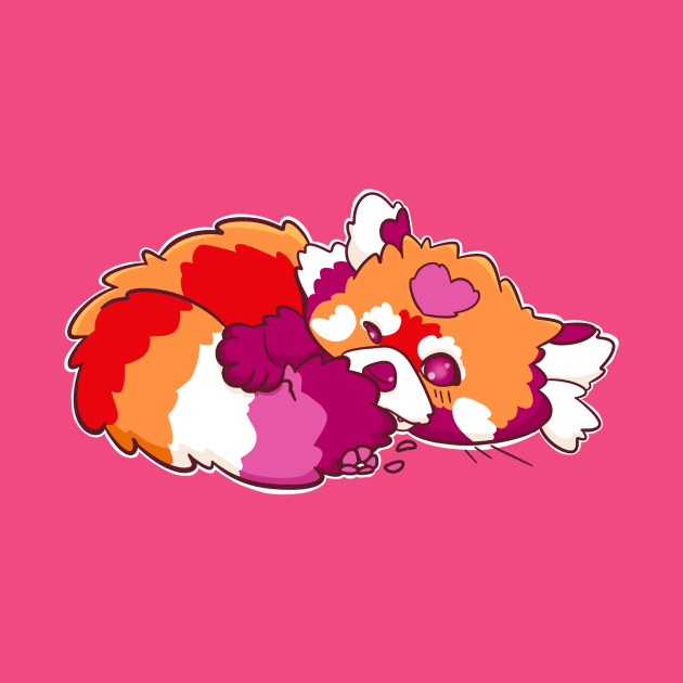 Lesbian Pride Red panda by BubblegumGoat