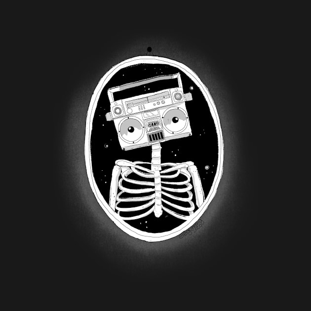 Radio + silly skeleton by Gummy Illustrations