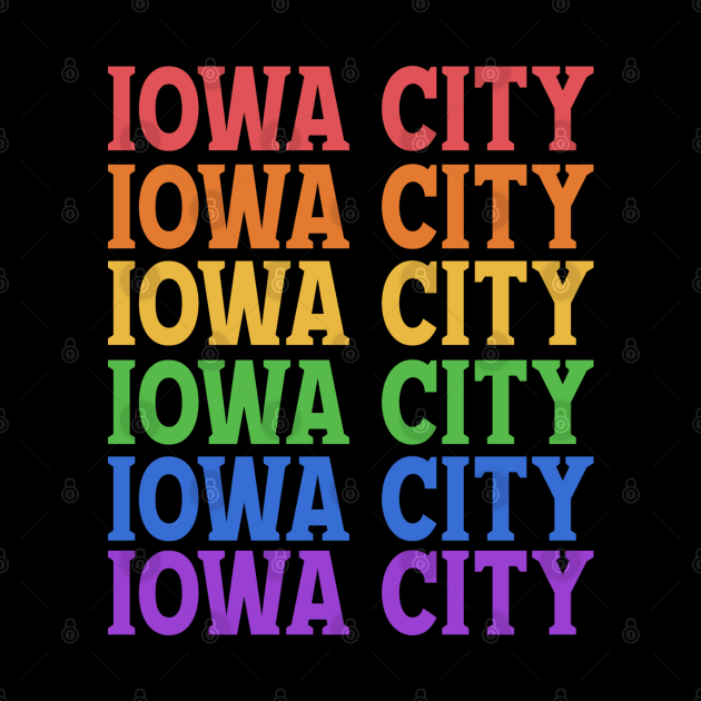 IOWA CITY RAINBOW TEXT by OlkiaArt