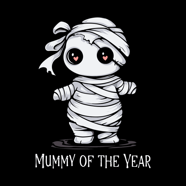 Halloween T-Shirt, Mummy of the Year Shirt, Mom's Spooky Tee, Fun Mummy Design, Women's Top, Family Halloween Apparel by Indigo Lake