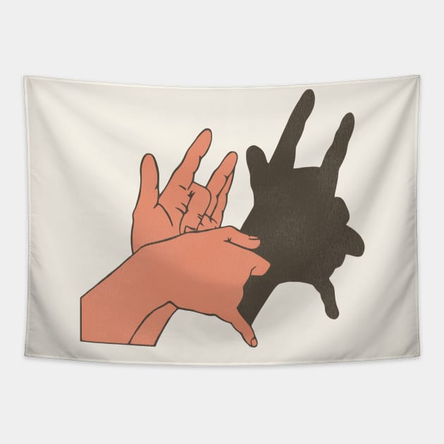 Devil Shadow Puppet Tapestry by darklordpug