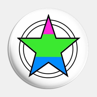 Polysexual Pride Pentacle Pin