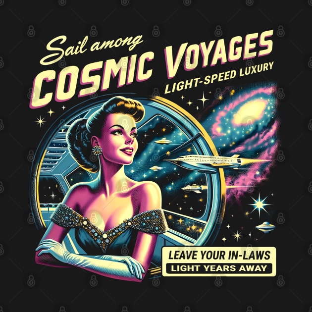 Cosmic Voyages - Vintage Ad by Neon Galaxia
