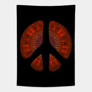 Peace Symbol - Orange Pattern 1 Tapestry