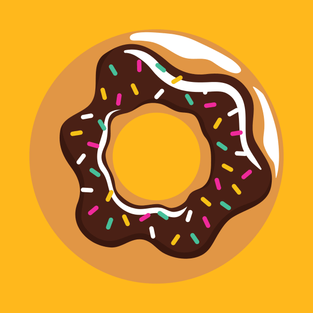 Chocolate Donut with Sprinkles Pastry by InkyArt