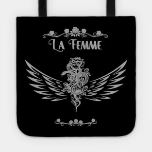 La Femme - snake and rose Tote