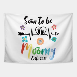 Soon To Be Mommy Est 2021 mom Tapestry