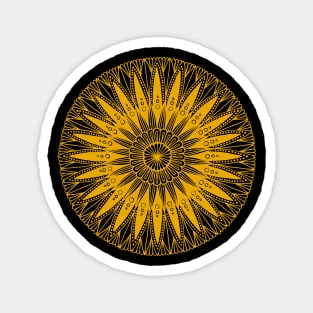 Mandala (gold on black) Magnet