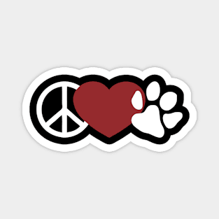 Peace-Love-Paw Dark Magnet